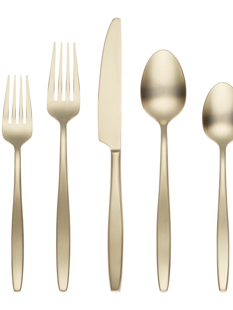 Nylah Champagne Satin 20 Piece Flatware Set