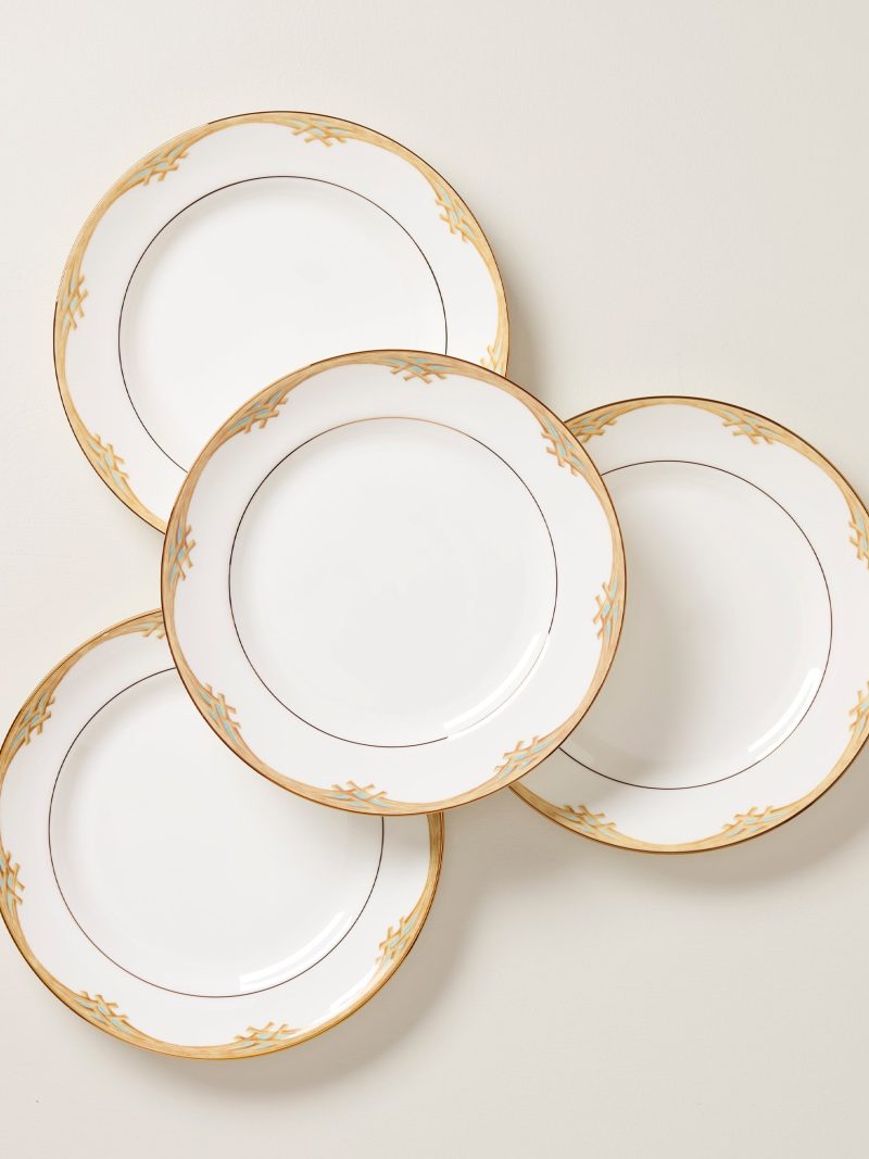 British Colonial Bamboo Dinner Plates - Set of 4