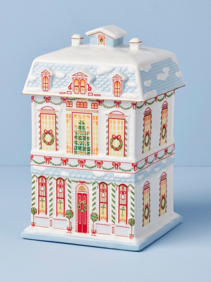 Lenox Holiday Village Christmas Cookie Jar