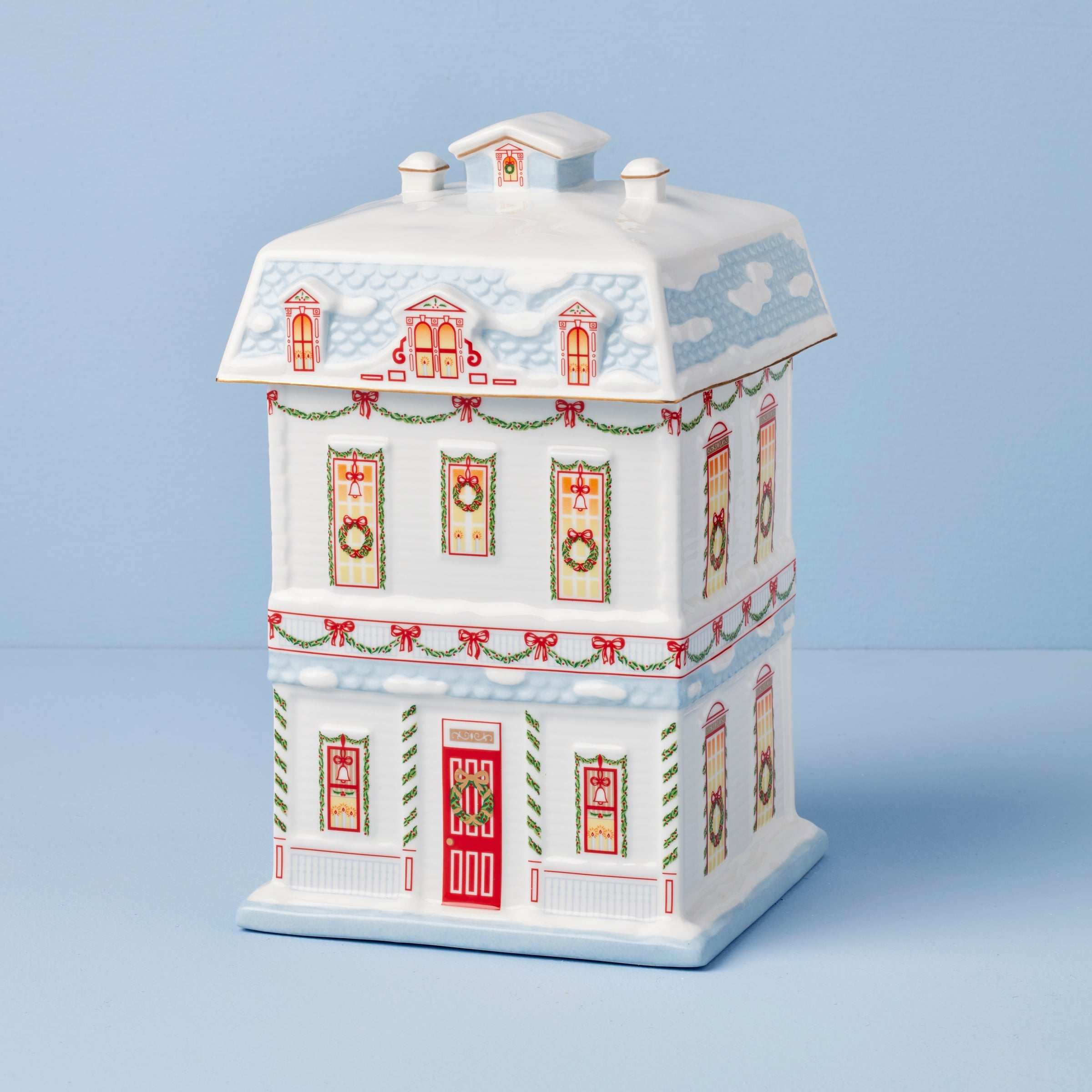 Lenox Holiday Village Christmas Cookie Jar