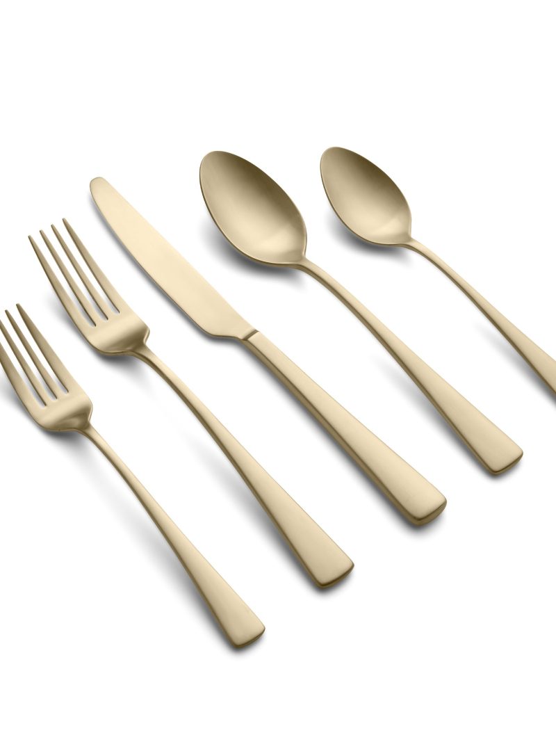 Cerys Champagne Satin 20 Piece Flatware Set